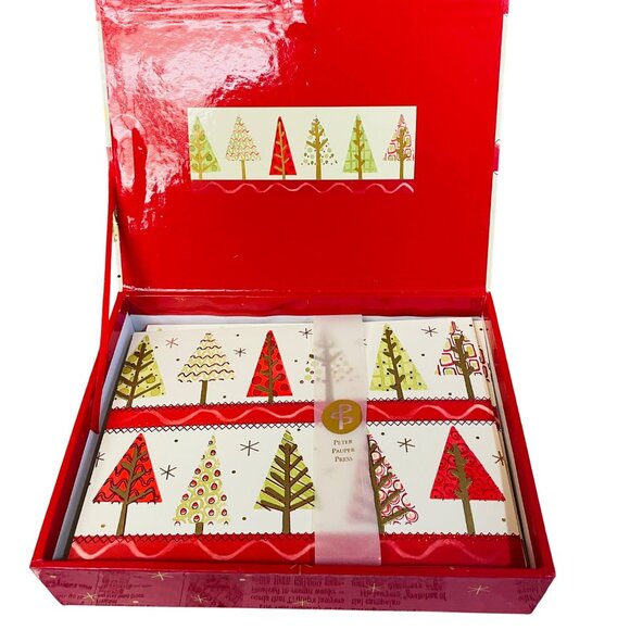 Peter Pauper Christmas Holiday Greeting Card Box Set With Decorative Trees - Picture 2 of 4